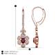4 - Naira Fine Unseen 0.75 ctw Oval Shape Rhodolite Garnet accented Round & Baguette Natural Diamond Floral Dangle Earrings 