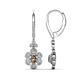 1 - Naira Fine Unseen 0.90 ctw Oval Shape Smoky Quartz accented Round & Baguette Natural Diamond Floral Dangle Earrings 