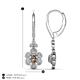 4 - Naira Fine Unseen 0.90 ctw Oval Shape Smoky Quartz accented Round & Baguette Natural Diamond Floral Dangle Earrings 