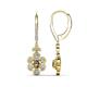 1 - Naira Fine Unseen 0.90 ctw Oval Shape Smoky Quartz accented Round & Baguette Natural Diamond Floral Dangle Earrings 