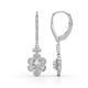 1 - Naira Fine Unseen 0.85 ctw Oval Shape Natural Diamond accented Round & Baguette Diamond Floral Dangle Earrings 