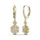 3 - Naira Fine Unseen 0.85 ctw Oval Shape Natural Diamond accented Round & Baguette Diamond Floral Dangle Earrings 