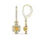 1 - Naira Fine Unseen 0.90 ctw Oval Shape Citrine accented Round & Baguette Natural Diamond Floral Dangle Earrings 