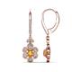 1 - Naira Fine Unseen 0.90 ctw Oval Shape Citrine accented Round & Baguette Natural Diamond Floral Dangle Earrings 