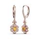 3 - Naira Fine Unseen 0.90 ctw Oval Shape Citrine accented Round & Baguette Natural Diamond Floral Dangle Earrings 
