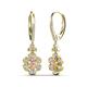 3 - Naira Fine Unseen 0.75 ctw Oval Shape Morganite accented Round & Baguette Natural Diamond Floral Dangle Earrings 