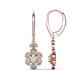 1 - Naira Fine Unseen 0.75 ctw Oval Shape Opal accented Round & Baguette Natural Diamond Floral Dangle Earrings 