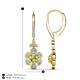 4 - Naira Fine Unseen 0.75 ctw Oval Shape Peridot accented Round & Baguette Natural Diamond Floral Dangle Earrings 
