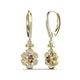 3 - Naira Fine Unseen 0.90 ctw Oval Shape Smoky Quartz accented Round & Baguette Natural Diamond Floral Dangle Earrings 