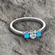 2 - Quyen 0.53 ctw (4.00 mm) Round Turquoise and Lab Grown Diamond Three Stone Engagement Ring  