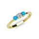 3 - Quyen 0.53 ctw (4.00 mm) Round Turquoise and Lab Grown Diamond Three Stone Engagement Ring  