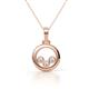 1 - Oriya Natural Diamond Open Circle Women Three Stone Pendant Necklace 
