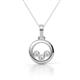 1 - Oriya Natural Diamond Open Circle Women Three Stone Pendant Necklace 