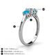 5 - Quyen 1.00 ctw (5.00 mm) Round Turquoise and Lab Grown Diamond Three Stone Engagement Ring  
