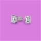 2 - Alina 0.50 ctw Emerald Cut Lab Grown Diamond Four Prongs Solitaire Stud Earrings 