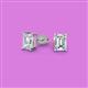 2 - Alina 1.00 ctw Emerald Cut Lab Grown Diamond Four Prongs Solitaire Stud Earrings 