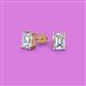 2 - Alina 0.75 ctw Emerald Cut Lab Grown Diamond Four Prongs Solitaire Stud Earrings 