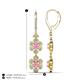 4 - Nysa Fine Unseen 2.00 ctw Double Floral Drop Oval Shape Pink Sapphire accented Round & Baguette Natural Diamond Dangle Earrings 