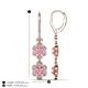 4 - Nysa Fine Unseen 2.00 ctw Double Floral Drop Oval Shape Pink Sapphire accented Round & Baguette Natural Diamond Dangle Earrings 