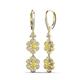 3 - Nysa Fine Unseen 2.35 ctw Double Floral Drop Oval Shape Yellow Sapphire accented Round & Baguette Natural Diamond Dangle Earrings 