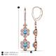 4 - Nysa Fine Unseen 1.95 ctw Double Floral Drop Oval Shape Blue Topaz accented Round & Baguette Natural Diamond Dangle Earrings 