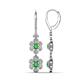 1 - Nysa Fine Unseen 1.95 ctw Double Floral Drop Oval Shape Green Garnet accented Round & Baguette Natural Diamond Dangle Earrings 