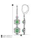 4 - Nysa Fine Unseen 1.95 ctw Double Floral Drop Oval Shape Green Garnet accented Round & Baguette Natural Diamond Dangle Earrings 