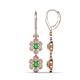 1 - Nysa Fine Unseen 1.95 ctw Double Floral Drop Oval Shape Green Garnet accented Round & Baguette Natural Diamond Dangle Earrings 
