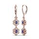 3 - Nysa Fine Unseen 1.80 ctw Double Floral Drop Oval Shape Iolite accented Round & Baguette Natural Diamond Dangle Earrings 