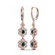 3 - Nysa Fine Unseen 1.95 ctw Double Floral Drop Oval Shape London Blue Topaz accented Round & Baguette Natural Diamond Dangle Earrings 