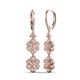 3 - Nysa Fine Unseen 1.95 ctw Double Floral Drop Oval Shape Morganite accented Round & Baguette Natural Diamond Dangle Earrings 