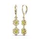 3 - Nysa Fine Unseen 1.95 ctw Double Floral Drop Oval Shape Peridot accented Round & Baguette Natural Diamond Dangle Earrings 