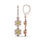 1 - Nysa Fine Unseen 1.95 ctw Double Floral Drop Oval Shape Peridot accented Round & Baguette Natural Diamond Dangle Earrings 