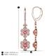 4 - Nysa Fine Unseen 1.80 ctw Double Floral Drop Oval Shape Pink Tourmaline accented Round & Baguette Natural Diamond Dangle Earrings 