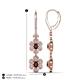 4 - Nysa Fine Unseen 1.95 ctw Double Floral Drop Oval Shape Red Garnet accented Round & Baguette Natural Diamond Dangle Earrings 