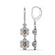 1 - Nysa Fine Unseen 1.80 ctw Double Floral Drop Oval Shape Smoky Quartz accented Round & Baguette Natural Diamond Dangle Earrings 
