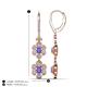 4 - Nysa Fine Unseen 1.95 ctw Double Floral Drop Oval Shape Tanzanite accented Round & Baguette Natural Diamond Dangle Earrings 