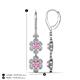 4 - Nysa Fine Unseen 2.00 ctw Double Floral Drop Oval Shape Pink Sapphire accented Round & Baguette Natural Diamond Dangle Earrings 
