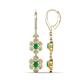 1 - Nysa Fine Unseen 1.85 ctw Double Floral Drop Oval Shape Emerald accented Round & Baguette Natural Diamond Dangle Earrings 