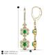 4 - Nysa Fine Unseen 1.85 ctw Double Floral Drop Oval Shape Emerald accented Round & Baguette Natural Diamond Dangle Earrings 