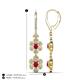4 - Nysa Fine Unseen 2.15 ctw Double Floral Drop Oval Shape Ruby accented Round & Baguette Natural Diamond Dangle Earrings 