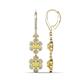 1 - Nysa Fine Unseen 2.35 ctw Double Floral Drop Oval Shape Yellow Sapphire accented Round & Baguette Natural Diamond Dangle Earrings 