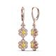 3 - Nysa Fine Unseen 2.35 ctw Double Floral Drop Oval Shape Yellow Sapphire accented Round & Baguette Natural Diamond Dangle Earrings 