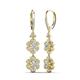 3 - Nysa Fine Unseen 1.75 ctw Double Floral Drop Oval Shape Natural Diamond accented Round & Baguette Diamond Dangle Earrings 