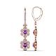 1 - Nysa Fine Unseen 1.80 ctw Double Floral Drop Oval Shape Amethyst accented Round & Baguette Natural Diamond Dangle Earrings 
