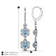 4 - Nysa Fine Unseen 1.95 ctw Double Floral Drop Oval Shape Blue Topaz accented Round & Baguette Natural Diamond Dangle Earrings 