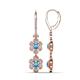 1 - Nysa Fine Unseen 1.95 ctw Double Floral Drop Oval Shape Blue Topaz accented Round & Baguette Natural Diamond Dangle Earrings 