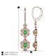 4 - Nysa Fine Unseen 1.95 ctw Double Floral Drop Oval Shape Green Garnet accented Round & Baguette Natural Diamond Dangle Earrings 