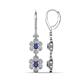 1 - Nysa Fine Unseen 1.80 ctw Double Floral Drop Oval Shape Iolite accented Round & Baguette Natural Diamond Dangle Earrings 