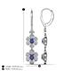 4 - Nysa Fine Unseen 1.80 ctw Double Floral Drop Oval Shape Iolite accented Round & Baguette Natural Diamond Dangle Earrings 